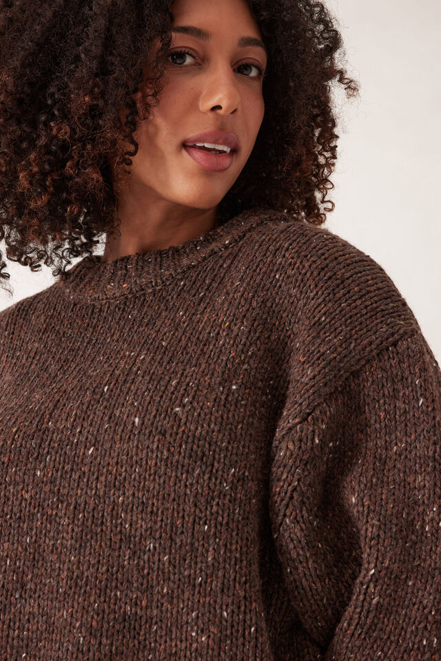 Lofty Knit Crew, CHOC FLECK
