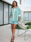 Mila Short, KELLY GREEN WHITE STRIPE - alternate image 1