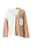 Colour Block Vee Neck Sweater In Organic Cotton, CAMELETTE/WARM WHITE - alternate image 5