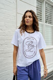 Stevie Slouchy Tee, WHITE/CHOC SPORTS LOGO - example image 4