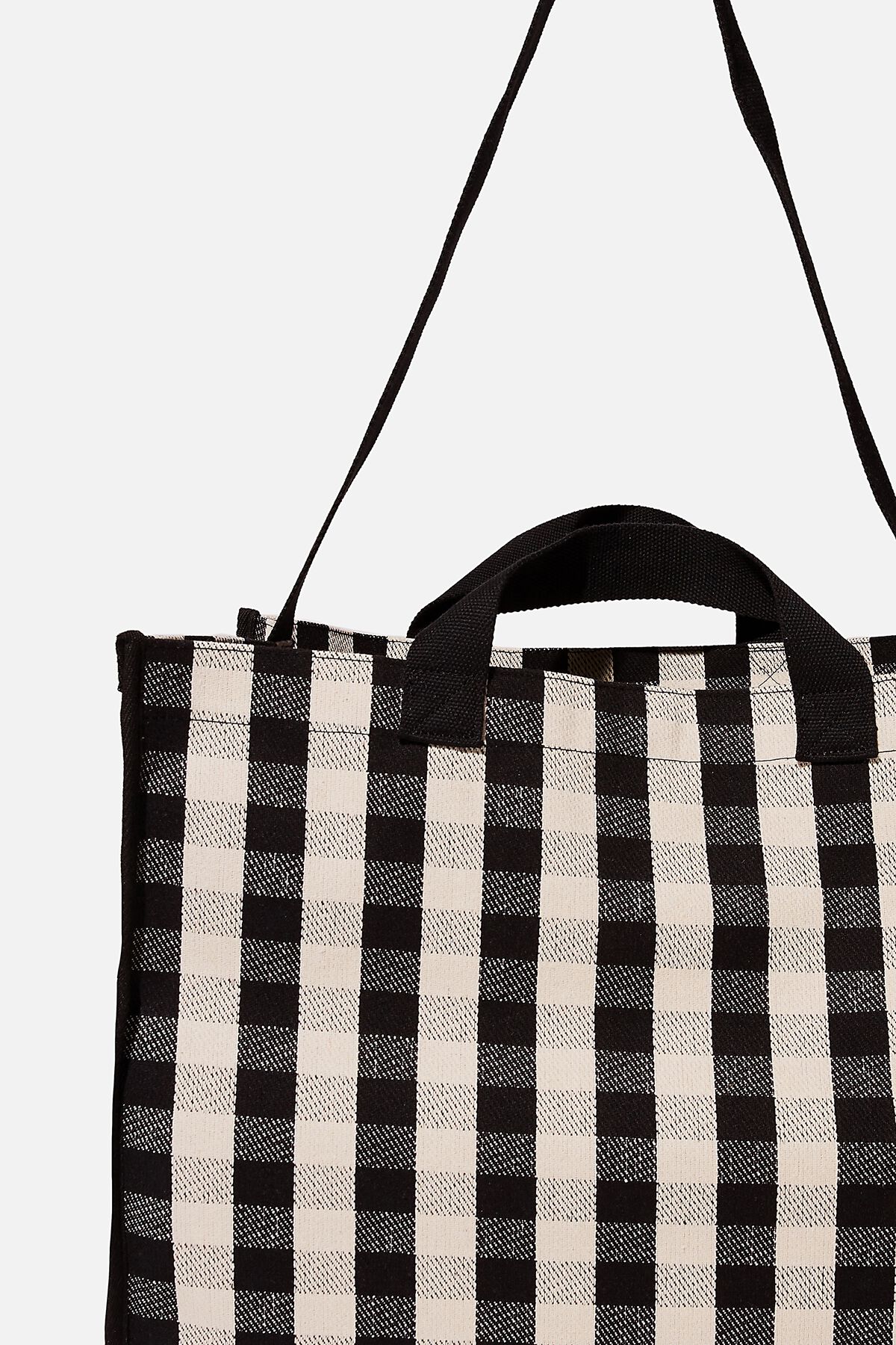 Oversized Gingham Tote Bag