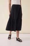 Linen Midi Skirt E H, BLACK - alternate image 5