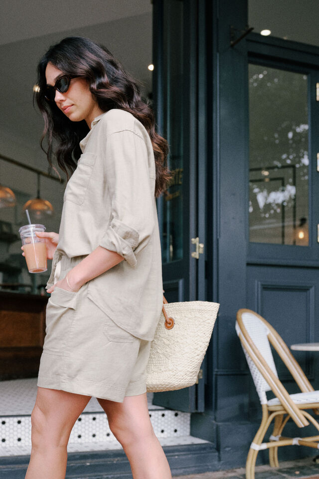 Relaxed Pocket Shirt, OLIVE