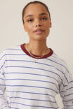 Scout Slouchy Long Sleeve  Tee, WHITE WASHED NAVY STRIPE - example image 4