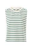 Sporty Terry Top, PINE GREEN STRIPE - alternate image 2