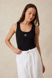 Contour Rib Scoop Tank, BLACK/WHITE MONOGRAM EMBROIDERY - alternate image 6