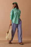 Peta Oversized Shirt, ZESTY GREEN TRIPLE STRIPE - alternate image 5