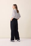 Wide Leg Pleat Pant In Recycled Blend, BLACK - alternate image 3