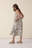 Strappy Midi Dress, BROWN PALM LINEN - alternate image 7
