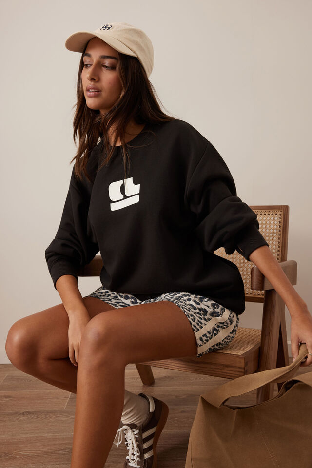 Isla Oversized Slouchy Crew, PHANTOM BUBBLE LOGO