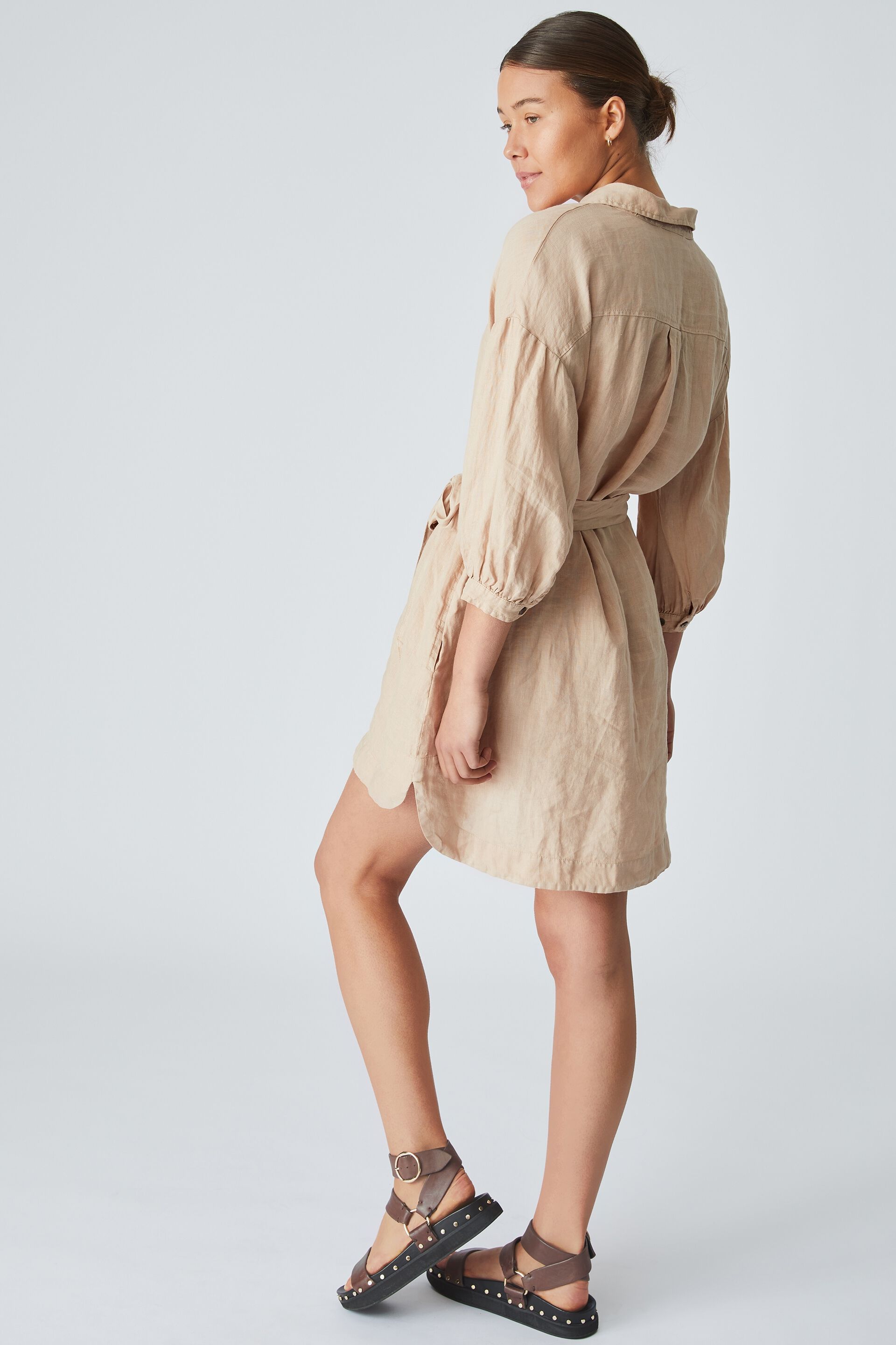 linen shirt dress with pockets