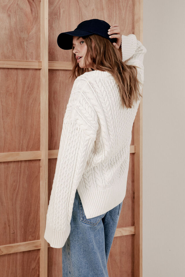 Chunky Cable Knit, WINTER WHITE