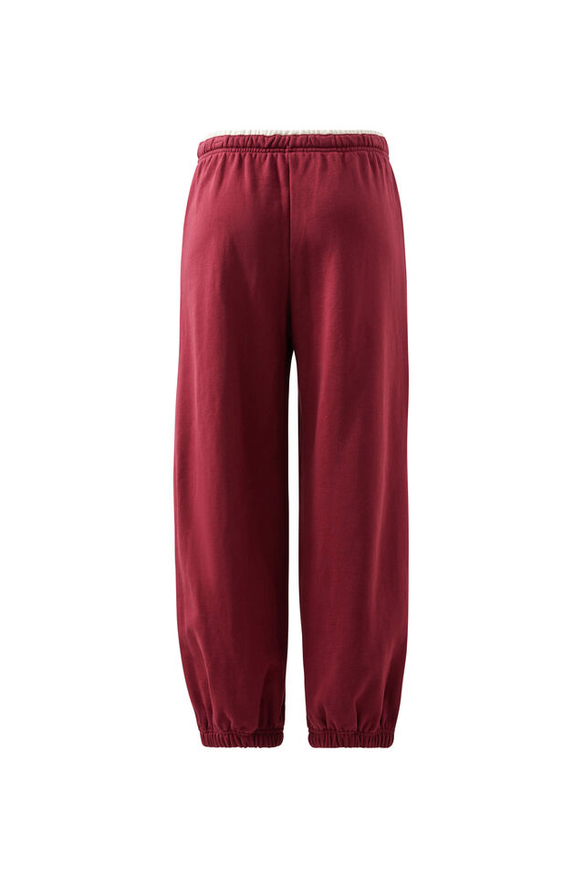 Bowie Barrel Leg Trackpant, BURGUNDY CONTRAST BUFF BIND