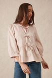 The Tie Top, TAUPE STRIPE - alternate image 6