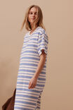 Charlotte Midi Terry Dress, WHITE AZURE BLUE STRIPE - alternate image 5