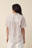 Rolled Cuff Short Sleeve Shirt, STRING WHITE STRIPE - alternate image 7