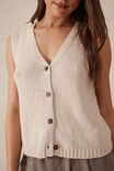 Beach Knit Button Vest, STRING - alternate image 6