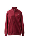 Lonny Oversized Half Zip Sweat, BURGUNDY - alternate image 2