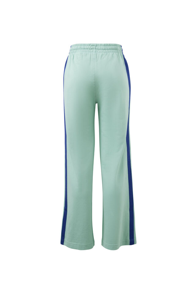 Gigi Wide Leg Terry Trackpant, SEAFOAM/POLO BLUE SIDE STRIPE