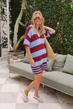 Mara Short Sleeve Knit Tunic, MULBERRY STRIPE - example image 1
