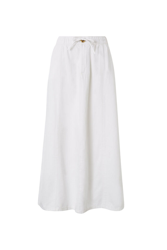 Panelled Maxi Skirt, FRESH ECRU RESCUED FABRIC