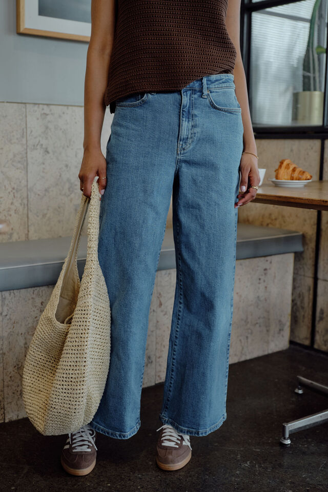 Evie Wide Leg Jean, FRESH INDIGO