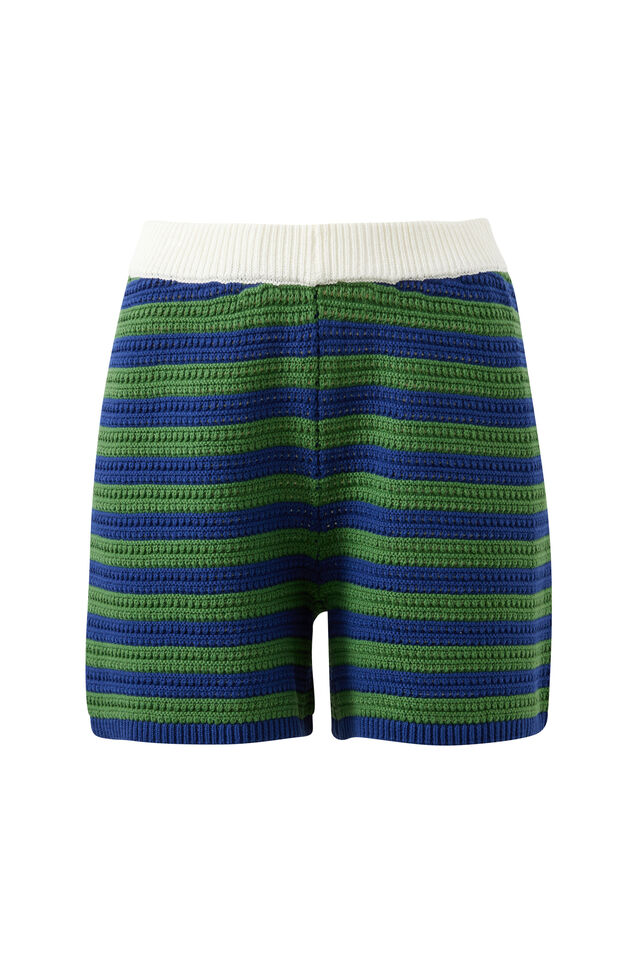 Mara Textured Knit Short, BASIL STRIPE