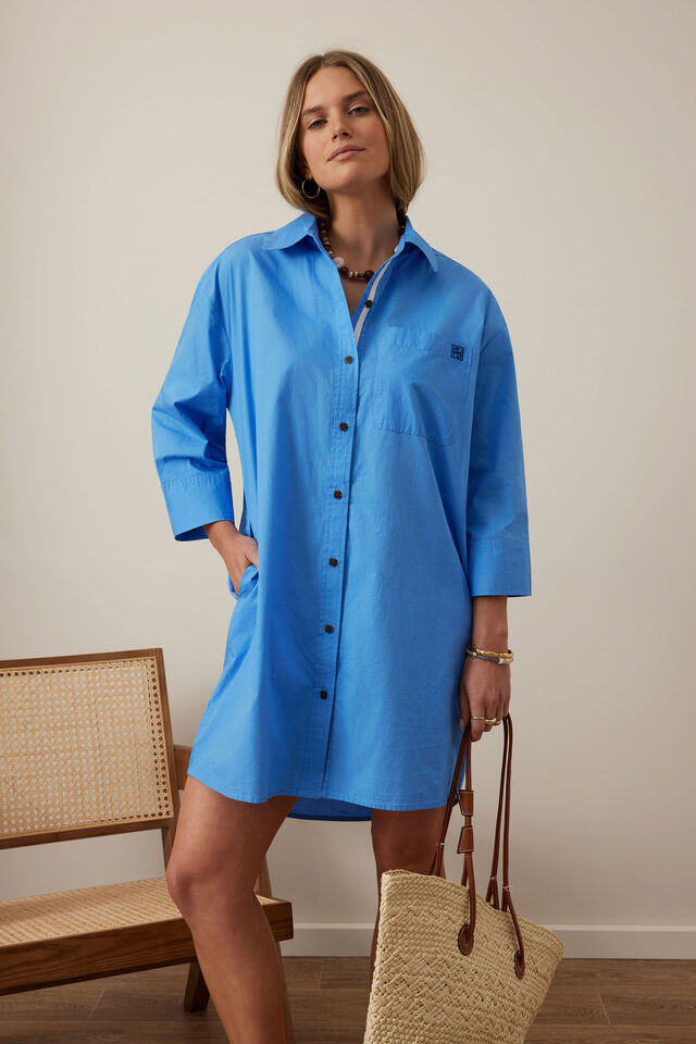 Anna Shirt Dress, AMALFI BLUE
