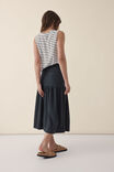 Tiered Midi Skirt, WASHED BLACK TWILL - alternate image 4