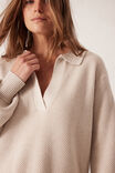 Collared Soft Knit, OATMEAL MARLE - alternate image 4