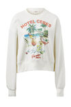 Cropped Slouchy Crew, HOTEL CERES PRINT - alternate image 2
