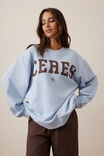 Isla Oversized Slouchy Crew, CHALK BLUE HERITAGE LOGO - alternate image 5