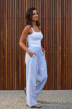 The Lounge Pant, WHITE NAVY CHECK - alternate image 4
