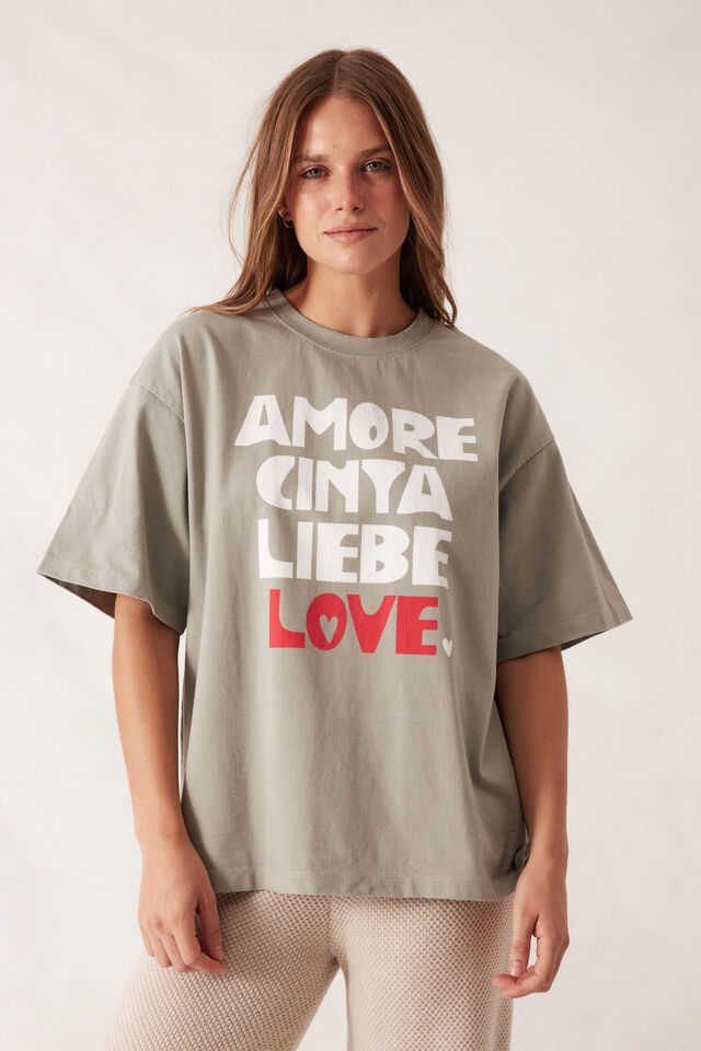 Ceres X Bhf Love Tee, AMORE SOFT SAGE