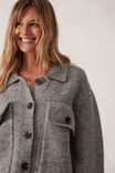 Knit Bomber Cardi, MID GREY NEP - alternate image 4