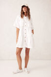 Short Sleeve Tiered Pocket Shirt Dress, FRESH ECRU - alternate image 6
