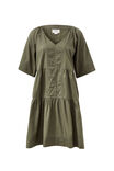 Tiered Poplin Mini Dress, SOFT OLIVE - alternate image 2