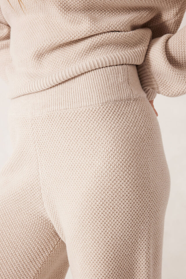 Soft Knit Pant, OATMEAL MARLE TEXTURED