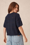 Square Knit Boxy Tee, NEW NAVY - alternate image 4