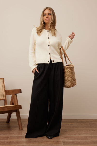 Izzie Pinstitch Pant, BLACK