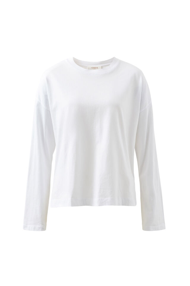 Scout Slouchy Long Sleeve  Tee, WHITE