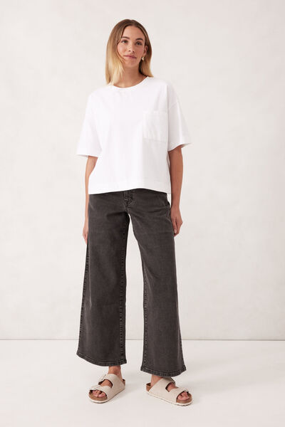 Boxy Pocket Tee, WHITE