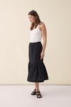 Linen Midi Skirt E H, BLACK - alternate image 4