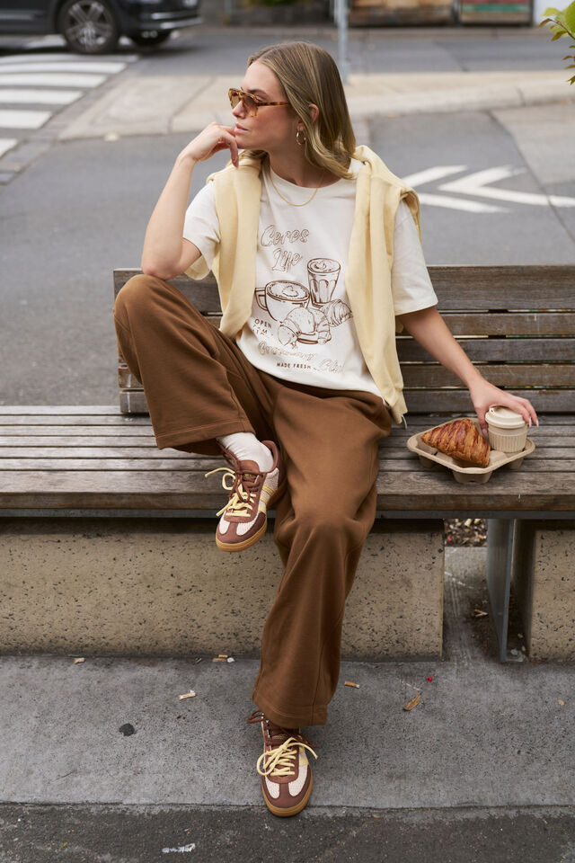 Stevie Slouchy Tee, MILK/CROISSANT CLUB