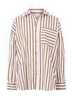 Oversized Poplin Shirt, WHITE BISCUIT STRIPE ORGANIC COTTON - alternate image 2