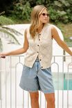 Dahlia Diamond Knit Vest, ECRU - alternate image 1
