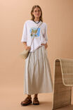 Florence Maxi Skirt, WINTER WHITE PHANTOM STRIPE - alternate image 4