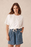 Slouchy Split Hem Tee, VANILLA - alternate image 5