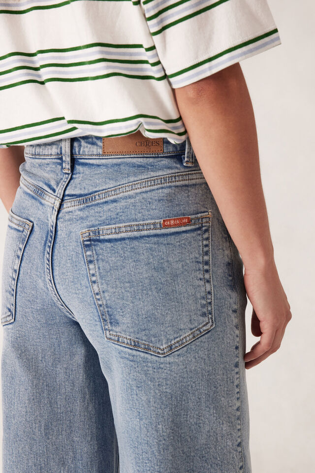 Evie Wide Leg Jean, MID VINTAGE BLUE