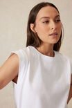 Esme Extended Shoulder Tee, WHITE - alternate image 5